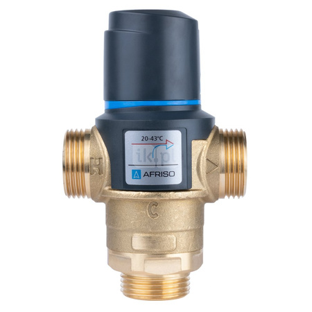 Zawór regulacyjny termostatyczny do wody ciepłej AFRISO ATM 761 mosiądz GZ 1'', DN 20, zakres temp. 20...43'C, Kvs 3.2m3/h, max. 90'C, max. 10bar