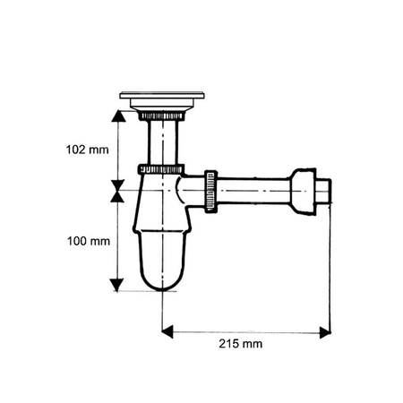 Syfon umywalkowy butelkowy 11/4"x32mm CHROM