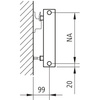 Ściana grzewcza Kermi Heizwand HHN Typ20 BH420x72x1200mm QN893, weiß, 6bar, m. Abd, AB 12