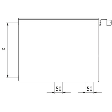 Grzejnik płytowy typ 12 KERMI X2 Plan-Vplus, prawy, z osłoną wym. 405 x 1605 mm, kolor biały, moc 1292 W
