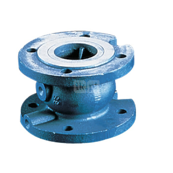 Zawór zwrotny kołnierzowy, zamknięcie grzybkowe wspomagane sprężyną, dwa króćce kontrolne, typ 402S, DN 100, PN40