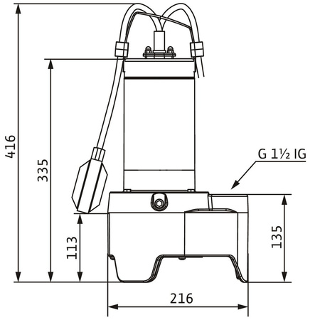 Pompa zanurzeniowa do ścieków WILO Rexa MINI3-V04.11/M06-523/A-5M żeliwo 1x 230V, moc 0.93W 50 Hz, przewód 5m