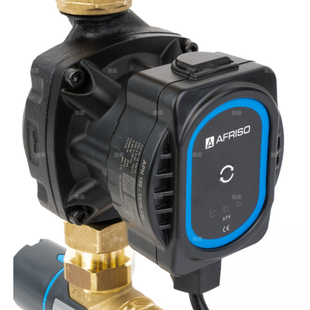 Grupa pompowa AFRISO BTU 502 AP nakrętka x nakrętka 1'' x 1'', z zaworem termostatycznym, z pompą obiegową AFRISO APH 160 15-7/130 mm