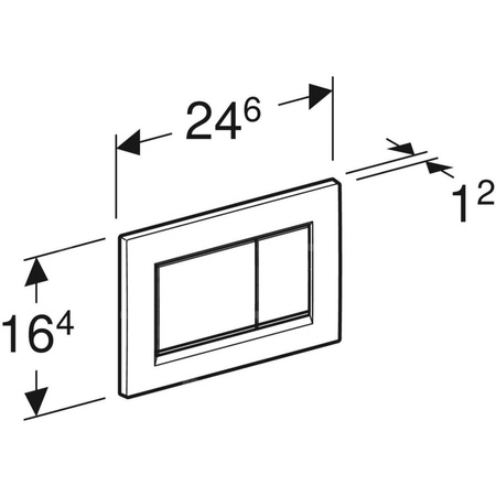 Przycisk uruchamiający Geberit Sigma20, przedni, czarny mat-czarny-czarny mat, easy-to-clean, prostokątny
