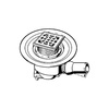 Wpust VIEGA 492176 z 1 przyłączem DN 50, odpływ pionowy, kratka 100x100mm stal