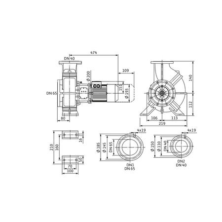 Wilo-Atmos GIGA-B 40/95-2,2/2 pompa obiegowa blokowa