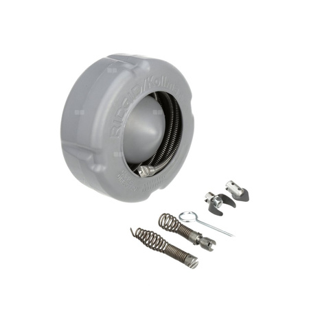 Zestaw sprężyny do czyszczenia odpływów 3/8" (10 mm) x 35' (10,7 m) ze złączem męskim, model C-6 z bębnem wewnętrznym, drążkiem reakcyjnym i zestawem narzędzi T-250