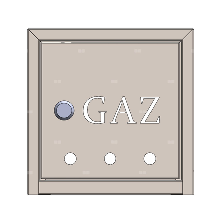 Skrzynka gazowa nierdzewna 250x250x150 naścienna z płaskim daszkiem