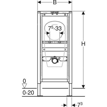 Stelaż podtynkowy do pisuaru GEBERIT Duofix do pisuarów bezwodnych, 1120 x 500 x 75 mm, regulacja wysokości