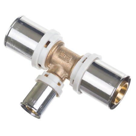 Trójnik QIK Zaprasowywany XPRT redukcja mosiądz 63 mm x 50 mm x 63 mm (złącze zaprasowywane)