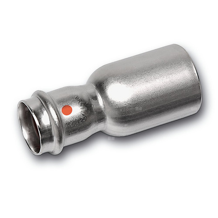 Nypel SANHA NiroTherm Press redukcja, stal nierdzewna, 108 mm x 88,9 mm (zz x zw)