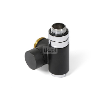 Zawór odcinający zintegrowany z trójnikiem CYLINDER, Prawy, GZ 1/2"-GW 1/2"-GZ 24-19, Czarny mat (V1102-01E9005DXmat)