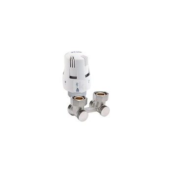 Zestaw przyłączeniowy grzejnikowy dwururowy VALVEX THERMO 3/4'' x 3/4'', zawór kątowy przystosowany termostatycznie