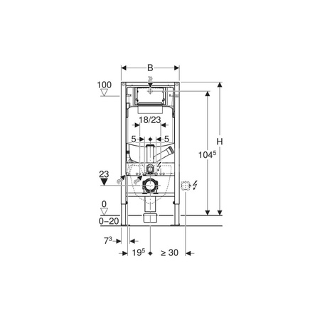 Akcesoria montażowe do elementu montażowego Geberit Duofix do wiszących misek WC, ze spłuczką podtynkową Sigma 12 cm