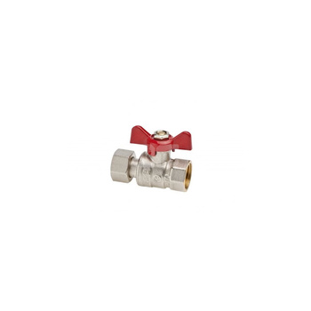 Zawór kulowy VALVEX Spin mosiądz niklowany, PN25 1'' GW, uchwyt: motylek