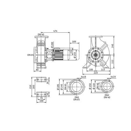 Dławnicowa pompa blokowa Atmos GIGA-B 40/95-2,2/2