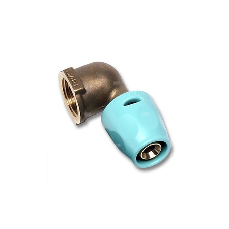 Kolano 90' SANHA 3fit Push dwuczęściowy, miedź, 16 mm x 1/2'' (ww x GW)