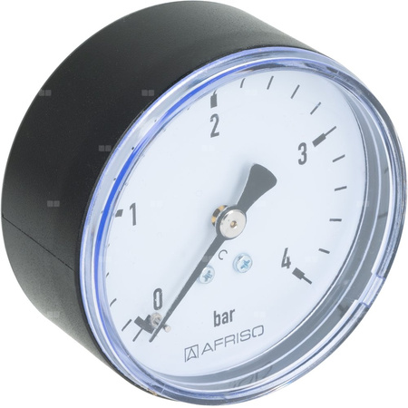 Manometr z rurką Bourdona AFRISO RF grzewczy 0/4 bar G1/4B aksjalne fi 63 mm, kl. 2.5%