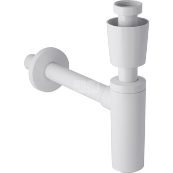 Syfon z wkładem syfonującym Geberit do umywalki, z rozetką zaworu, wylot poziomy: d=32mm, G=1 1/4″, Biały-alpin