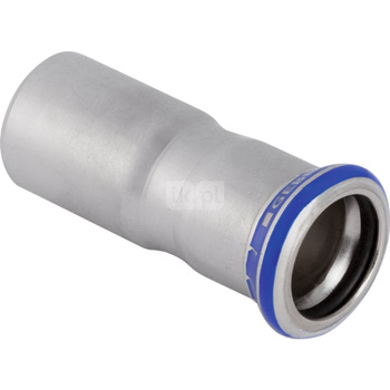 Przedłużka GEBERIT Mapress Edelstahl redukcja, stal nierdzewna, 22 mm, DN 20 x 15 mm x DN 12 (końcówka wciskowa x mufa zaprasowywana) z uszczelką
