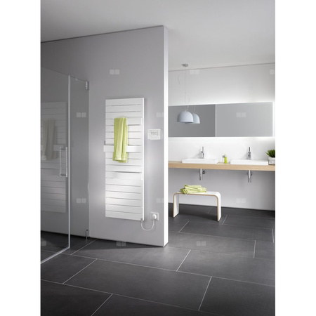 Grzejnik Kermi®Tabeo®-E 1437x101x500, P=800W, srebro,WWS biały, lewy