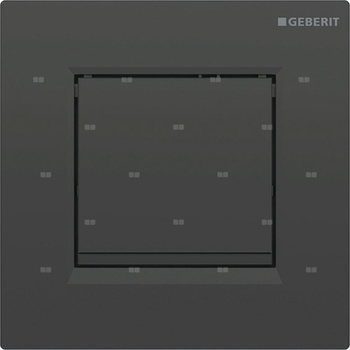 Przycisk uruchamiający Geberit typ 30 do zaworu spłukującego do pisuarów z pneumatycznym uruchamianiem spłukiwania, płyta i przycisk: czarne, paski ozdobne: czarne matowe