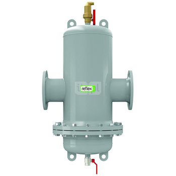 Separator mikropęcherzy powietrza i osadów Extwin TW 150 R szare, kołnierz rewizyjny, przyłącza kołnierzowe