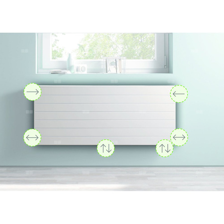 Grzejnik płytowy typ 22 KERMI X2 Line-Vplus, prawy, z osłoną wym. 605 x 805 mm, kolor biały, moc 1247 W