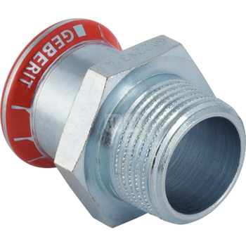 Złącze GEBERIT Mapress C-Stahl FKM przejściowe, stal (ocynk galwaniczny/elektrolityczny) (ocynk), 3/4'' x 22 mm (GZ x mufa zaprasowywana) z uszczelką