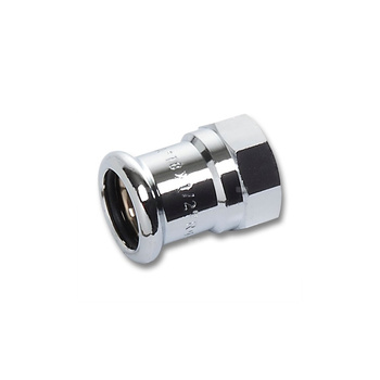 Mufa SANHA Press, miedź (chromowanie), 12 mm x 3/8'' (zw x GW)
