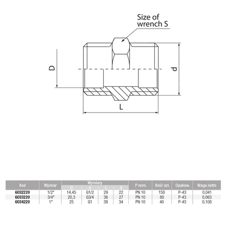 Nypel VALVEX V-Pex, mosiądz, 1/2'' (GZ), 29 mm