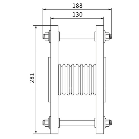 Kompensator stal nierdzewna, przył. DN 80 dł.188mm szer.200mm  V 4A DN 80 WILO