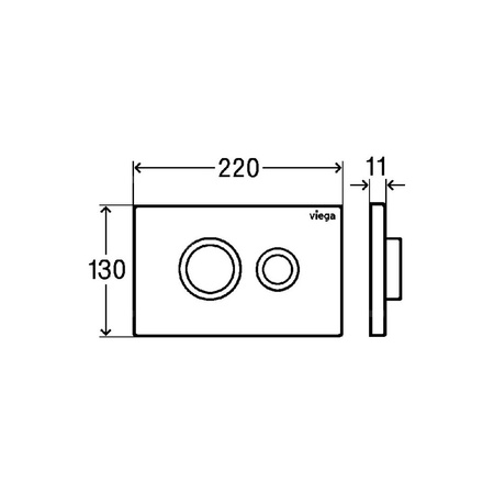 Przycisk uruchamiający do WC Prevista Visign for Public 11 nr wzoru 8631.1 płytka maskująca: stal nierdzewna biały błyszczący klawisz: stal nierdzewna biały błyszczący