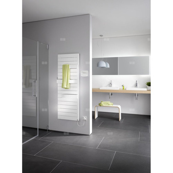 Grzejnik Kermi®Tabeo®-E 1757x101x600, P=1200W, srebro, WRS biały, prawy