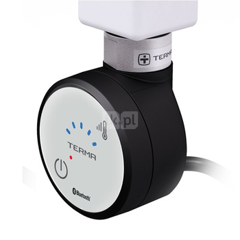 Grzałka TERMA MOA BLUE, 200W \ Tuba, RAL 9005 mat, kabel spiralny z wtyczką [czarny, 2,5m, logo Term