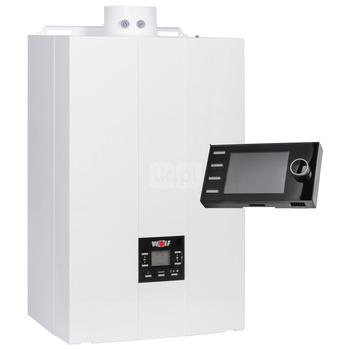 Pakiet - Kocioł gazowy dwufunkcyjny WOLF FGB-35 kondensacyjny wiszący 7.5-34.9kW + Regulator BM-2
