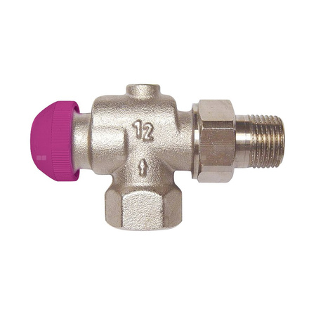 Zawór grzejnikowy termostatyczny HERZ TS-99-FV kątowy z nastawą wstępną, połączenie 3/8'' (niklowanie)