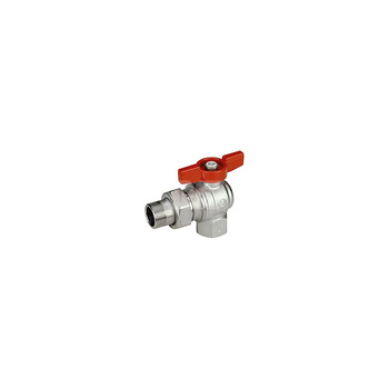 Zawór kulowy GIACOMINI R789 mosiądz chromowany 3/4'' GW x GZ kątowy, uchwyt: motylek