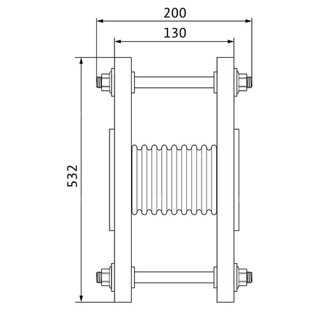 Kompensator stal nierdzewna, przył. DN 250 dł.200mm szer.395mm  V 4A DN 250 WILO