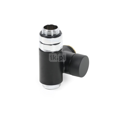 Zawór odcinający zintegrowany z trójnikiem CYLINDER, Lewy, GZ 1/2"-GW 1/2"-GZ 24-19, Czarny mat, V1102_01E9005SXmat