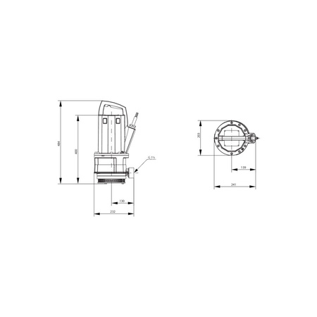 Pompa zanurzeniowa do ścieków WILO Drain TMT 32M113/7,5Ci żeliwo 3x 400V, moc 1.1W 50 Hz