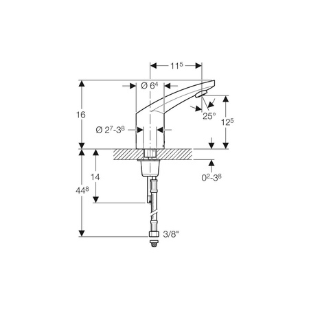 Korpus baterii Geberit bez okrągłego otworu, do baterii umywalkowej typ 185: Chrom błyszczący