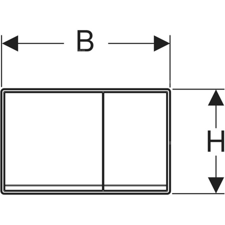 Przycisk uruchamiający Geberit Omega60, przedni/górny, czarny, prostokątny