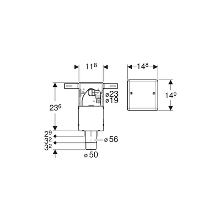 Syfon podtynkowy Geberit do dwóch urządzeń