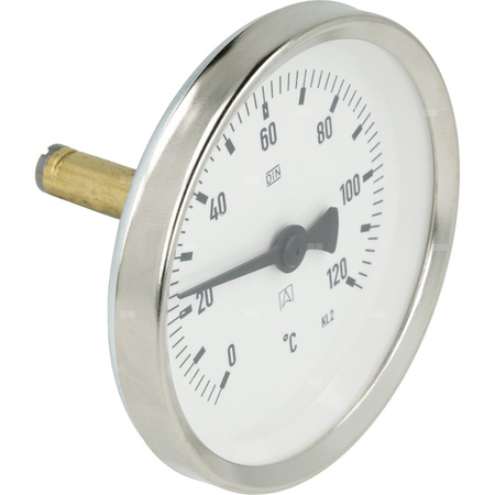 Termometr bimetaliczny AFRISO BiTh fi 80 mm 0…120'C tuleja 40 mm połączenie ax
