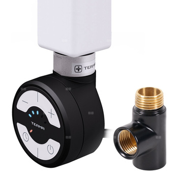 Grzałka elektryczna TERMA MOA, 400W, kolor czarny jak kruk RAL9005 do grzejników