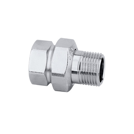 Złączka trzyczęściowa prosta. Wykończenie: chrom 1/2" GW x GZ z złączką