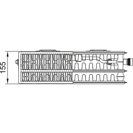 Grzejnik płytowy typ 33 KERMI X2 Profil-Vplus, prawy, z osłonami wym. 500 x 1200 mm, kolor biały, moc 2333 W
