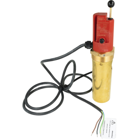 Elektromechaniczny czujnik niskiego poziomu wody w kotle WMS z rurą ochronną wkręcaną w kocioł i blokadą