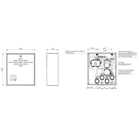 Grupa pompowa AFRISO PrimoBox ACB 930 GZ x GW 3/4'' x 3/4'', z zaworem mieszającym